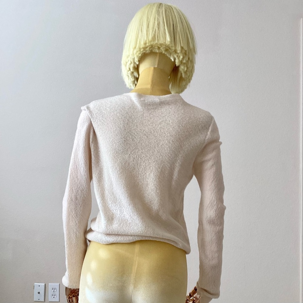Celine Cream Wool Long Sleeves Crew Neckline SZ L - Picture 4 of 7